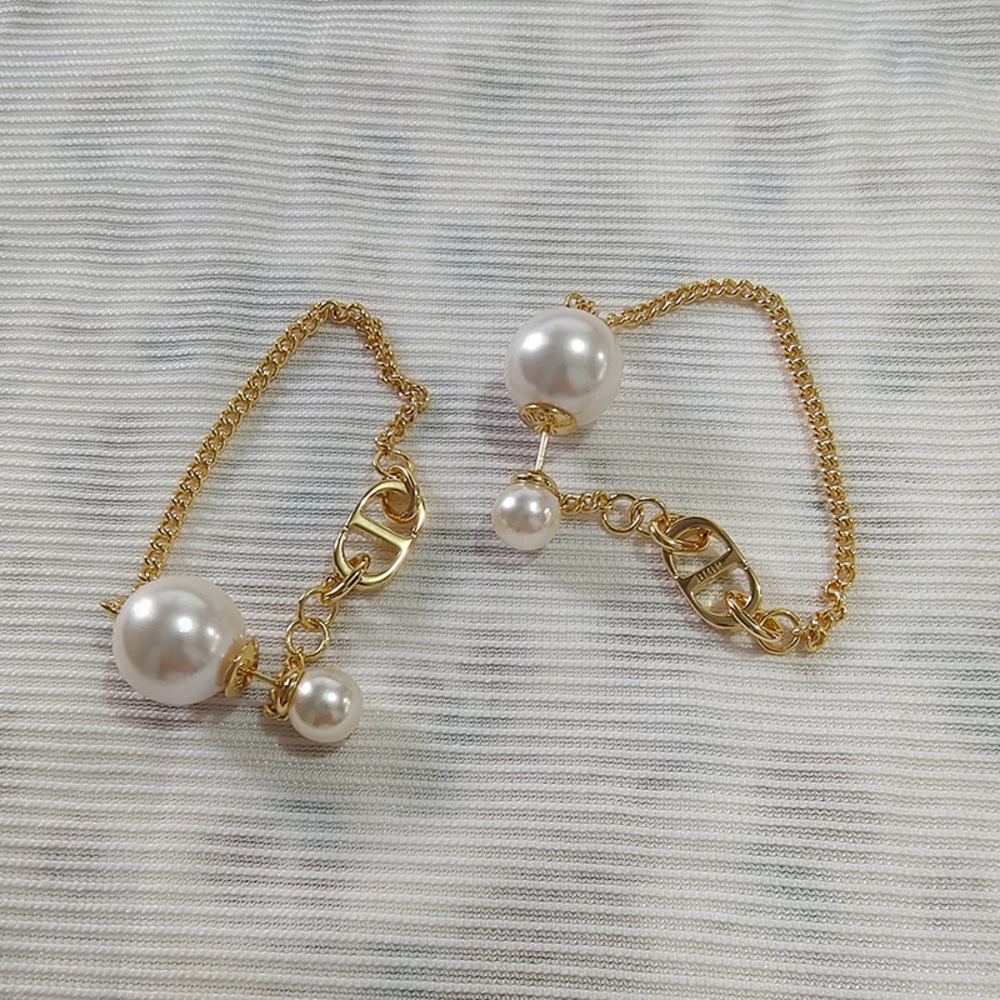 Dior gold CD pearl tassel earrings - Picture 2 of 7